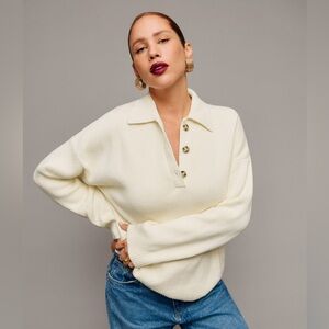 Reformation Brooklyn Cotton Polo Sweater